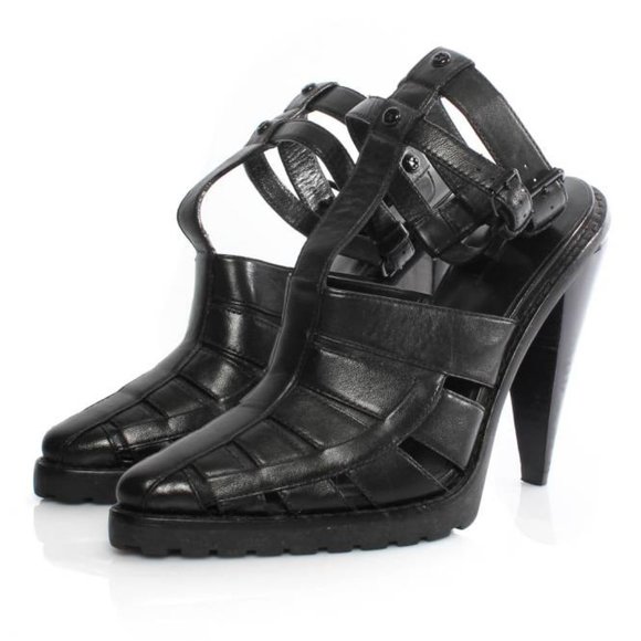 sz 40 Alexander Wang leather gladiator sandal heel - Picture 2 of 9